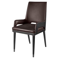 Upholstered Irving Carver Chair in Carbon Fiber by Madheke