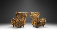 Upholstered Italian Armchairs attributed to Paolo Buffa, Italy 1950s