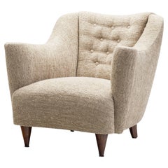 Upholstered Italian Mid-Century Armchair, Italy 20th Century
