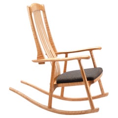 Upholstered Kenebec Rocking Chair with flexible slats by Erickson Woodworking