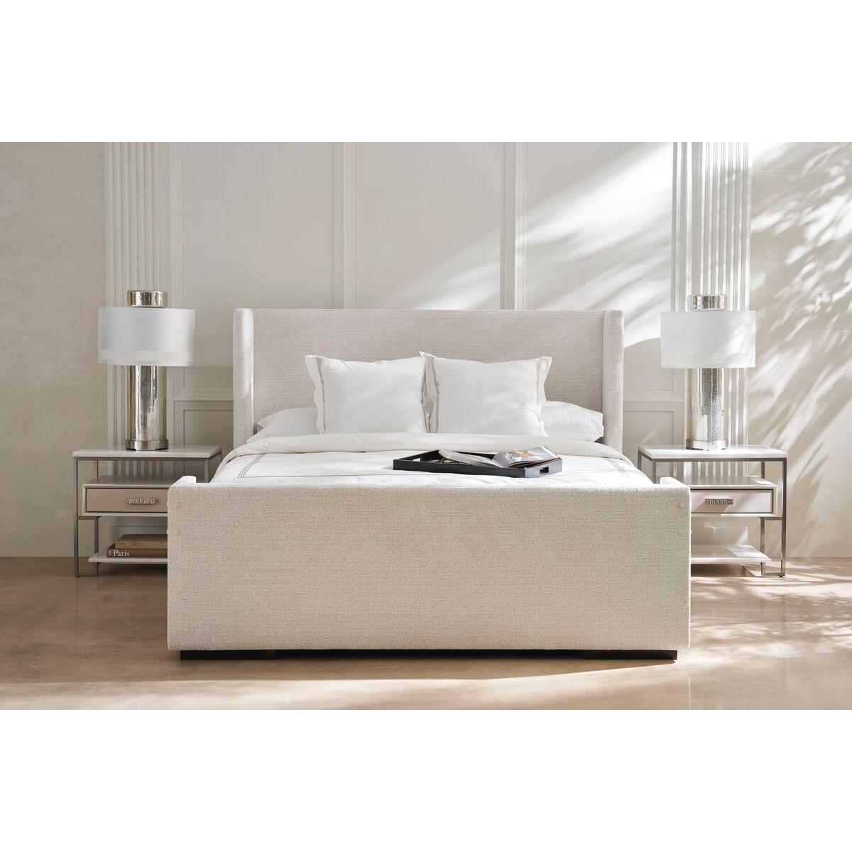 Fabric Upholstered King Size Minimalist Bed For Sale