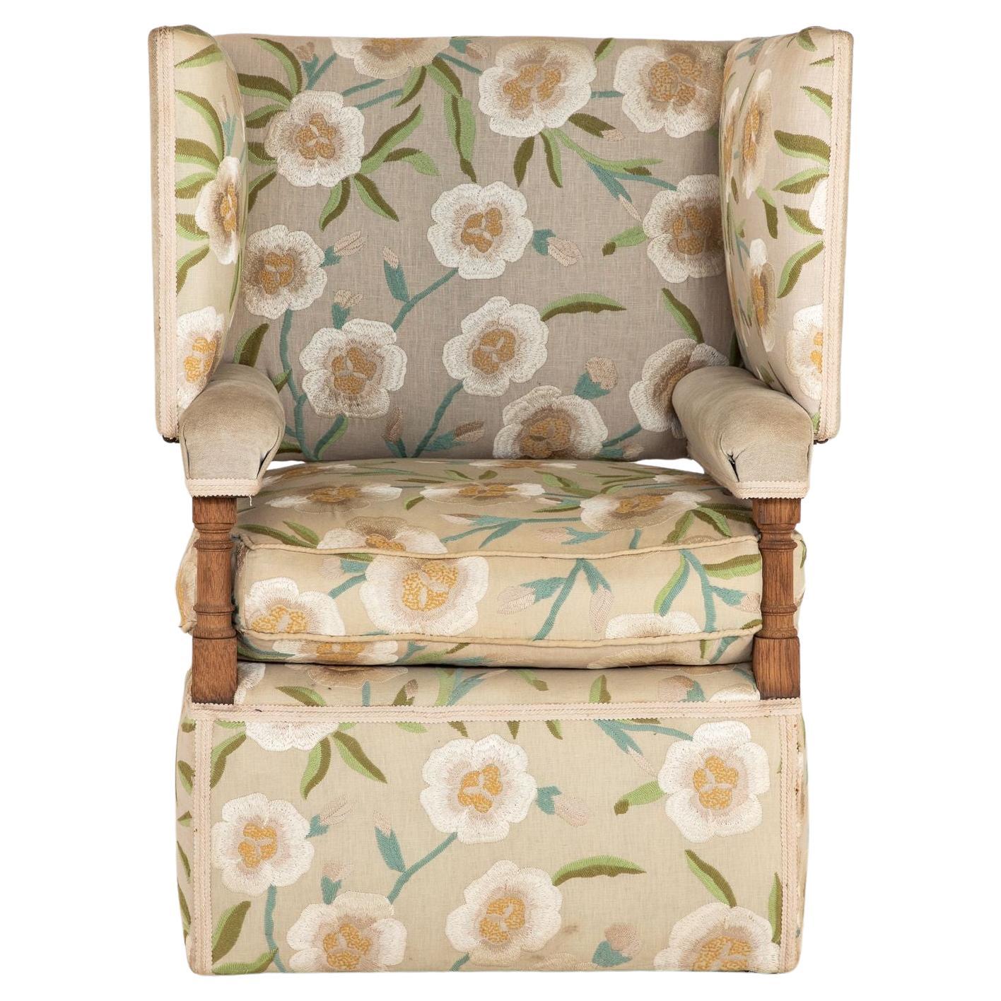 Upholstered Knowle Style Armchair, England Early 20th C.