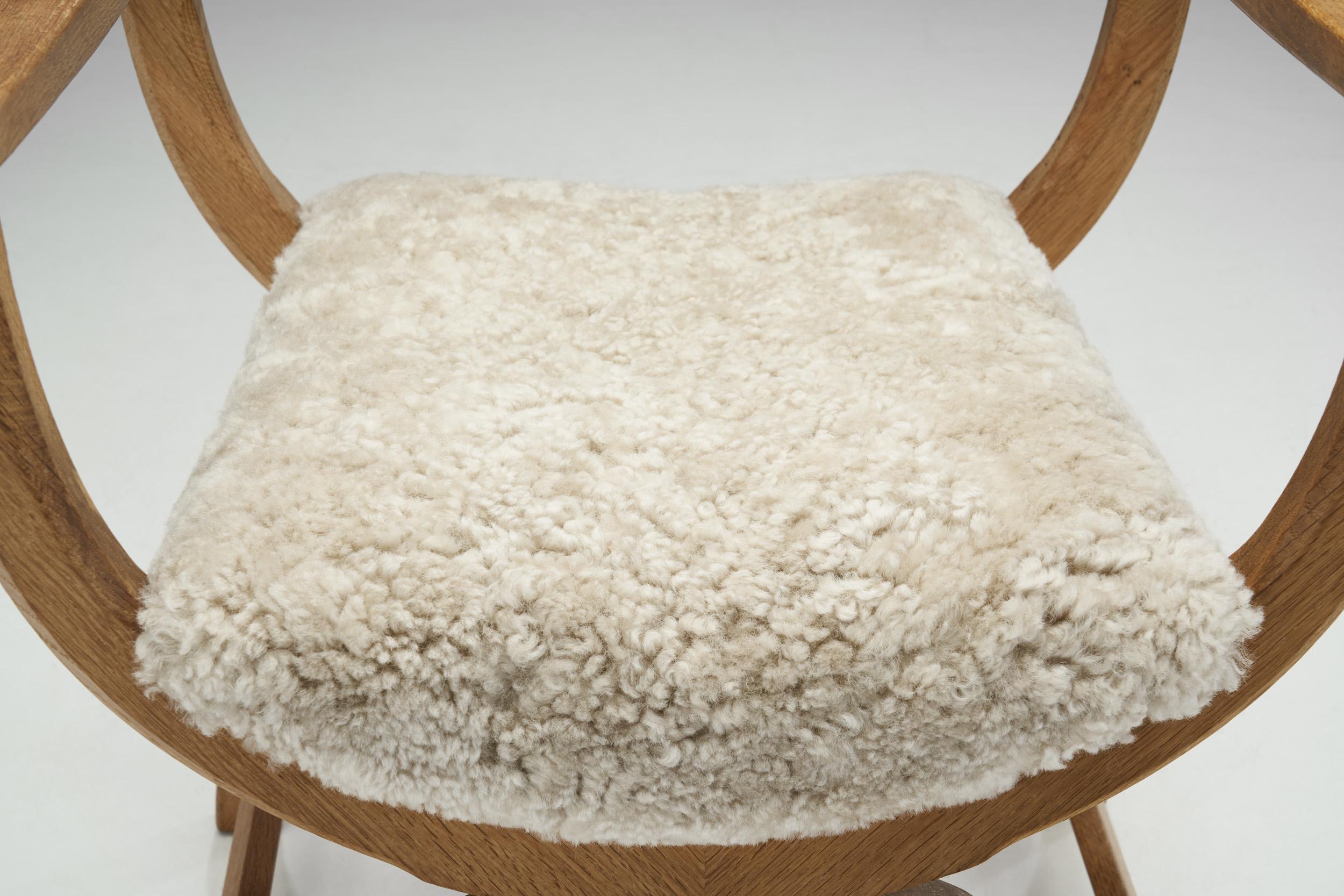 Upholstered Kurul Chair by Henning Kjærnulf for EG Kvalitetsmøbel, Denmark 1960s 5