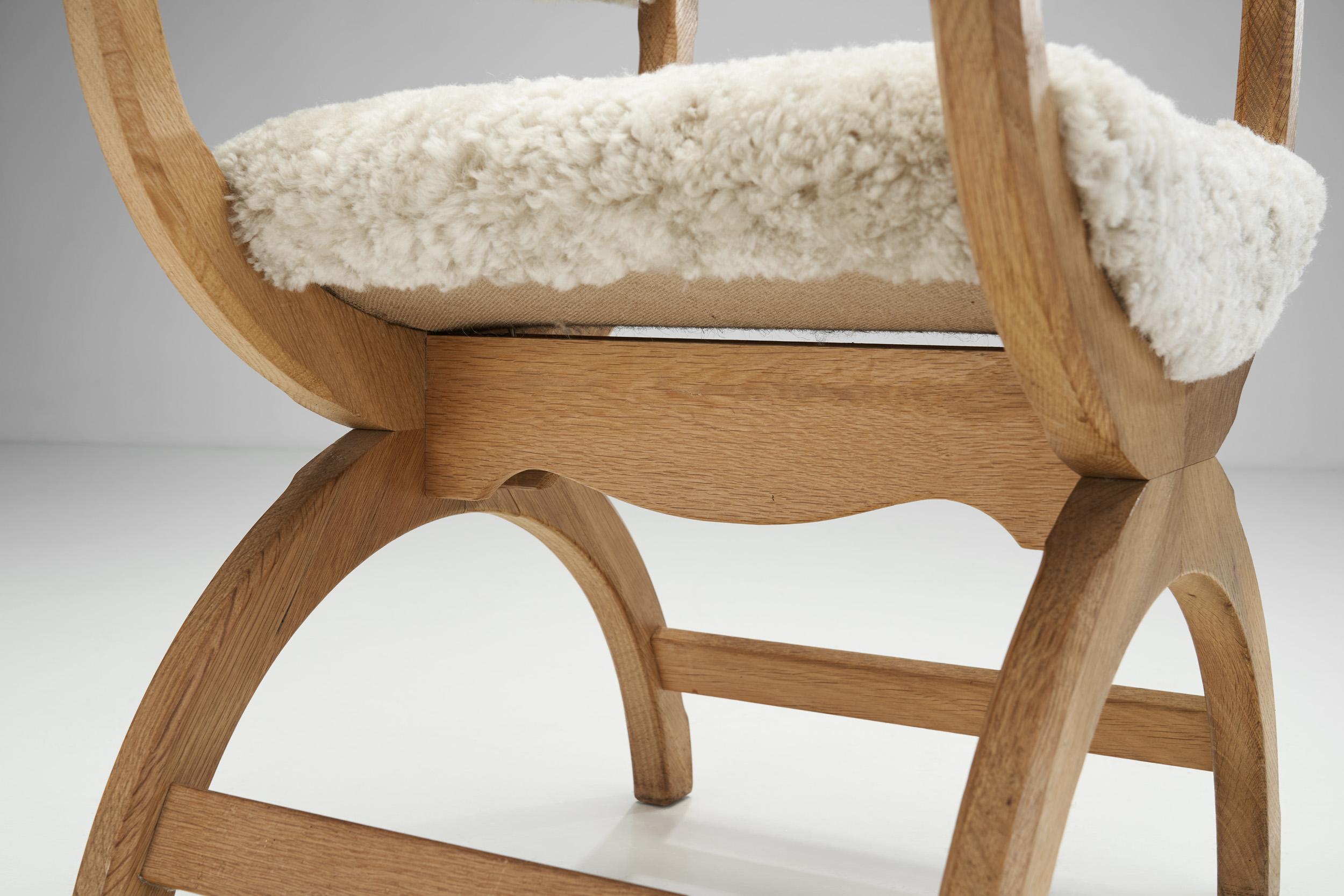 Upholstered Kurul Chair by Henning Kjærnulf for EG Kvalitetsmøbel, Denmark 1960s For Sale 7