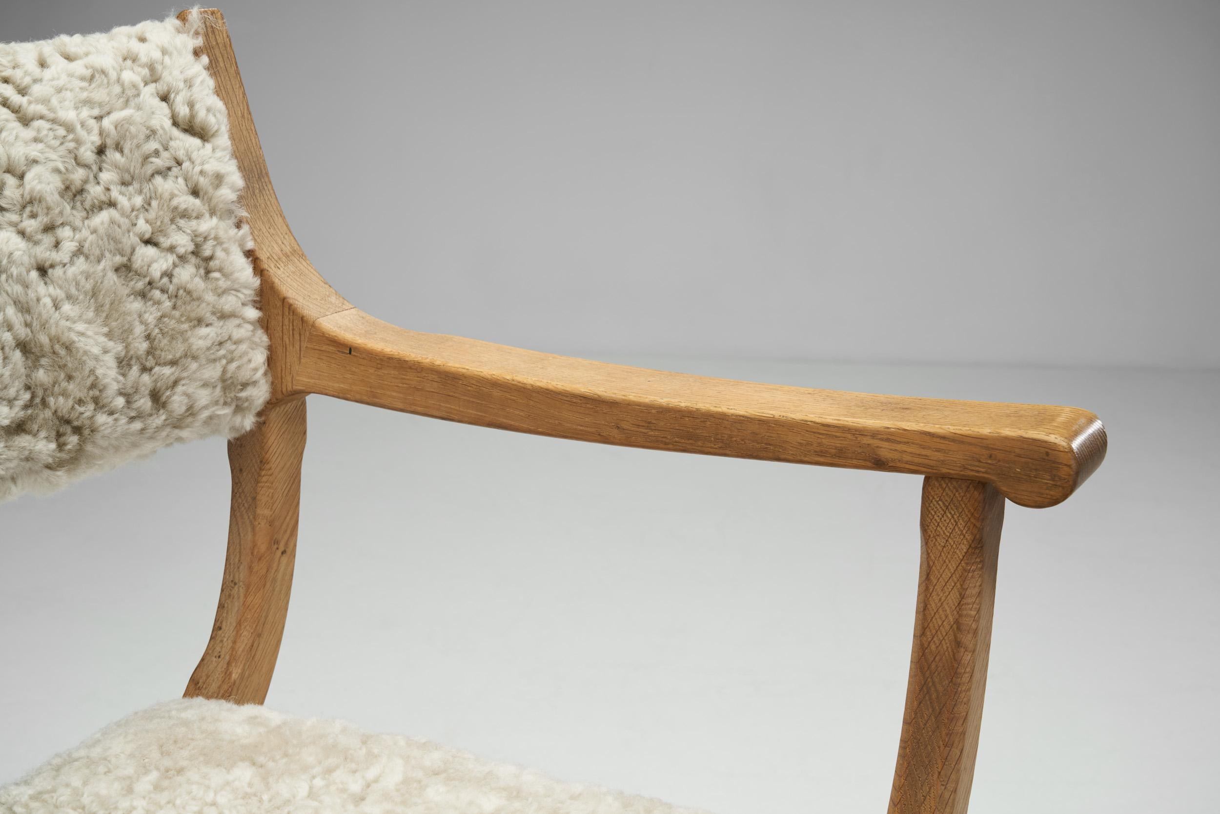 Upholstered Kurul Chair by Henning Kjærnulf for EG Kvalitetsmøbel, Denmark 1960s For Sale 2