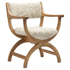 Vintage Upholstered Kurul Chair by Henning Kjærnulf for EG Kvalitetsmøbel, Denmark 1960s