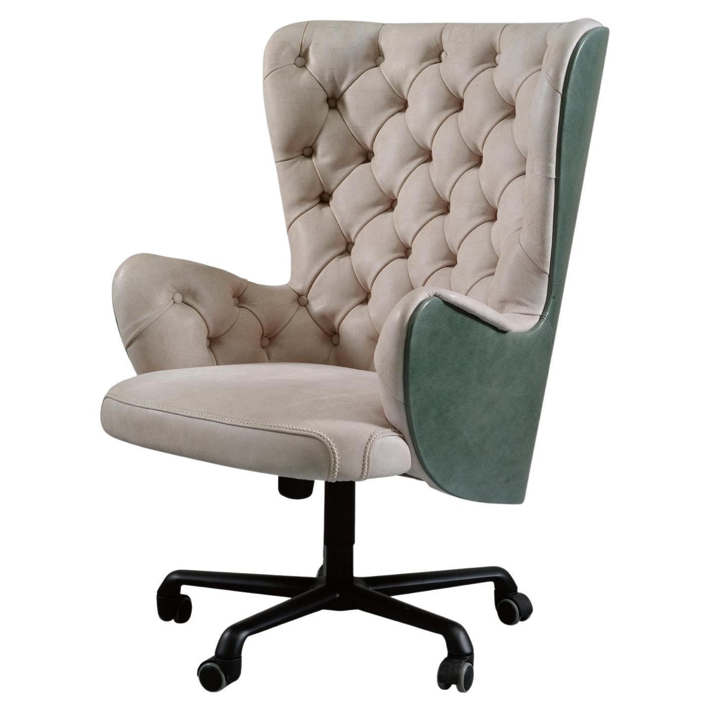 Upholstered, Leather, Sophia Office Chair Swivel For Sale
