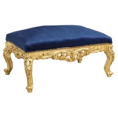 Tabouret rembourré en bois doré de style Upholstering, 20e siècle