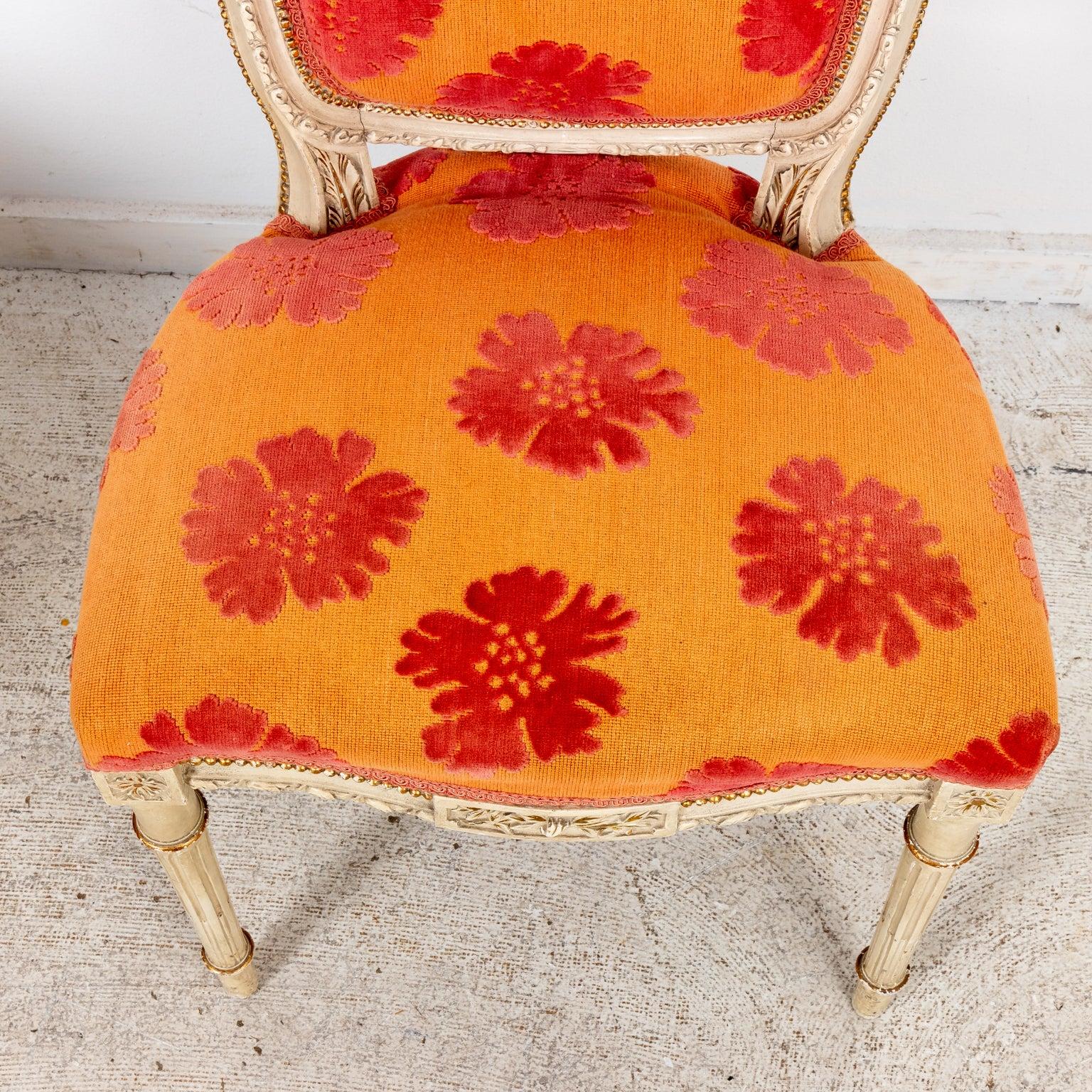 20th Century Upholstered Louis XVI Side Chair For Sale