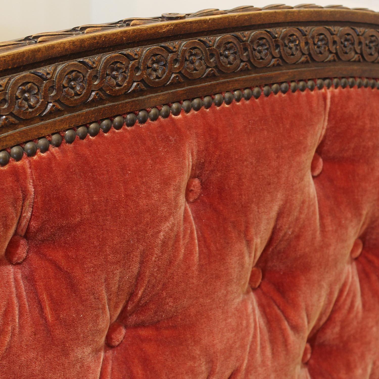 19th Century Upholstered Louis XVI Upholstered Bed, WD45