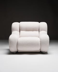 Upholstered Lounge Chair in the Manner of Adriano Piazzesi, Italy, c. 1970