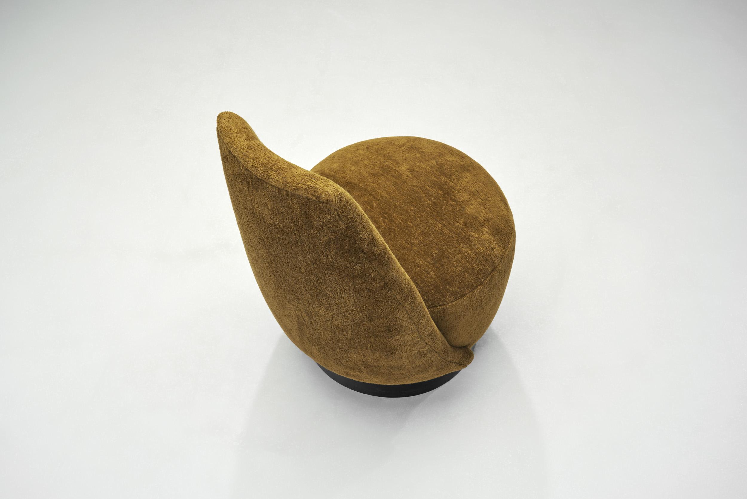 Fabric Upholstered Lounge Chair with Ottoman, Europe 20th Century For Sale