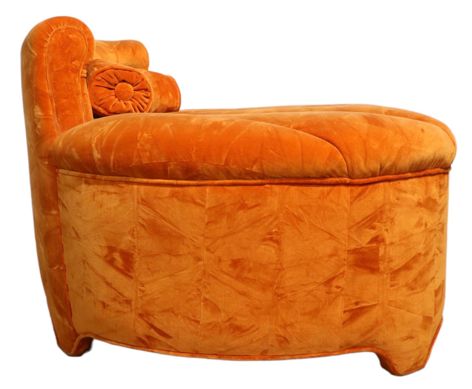 Upholstered Lounge Slipper Boudoir Chair in the Style of Billy Baldwin For Sale 3