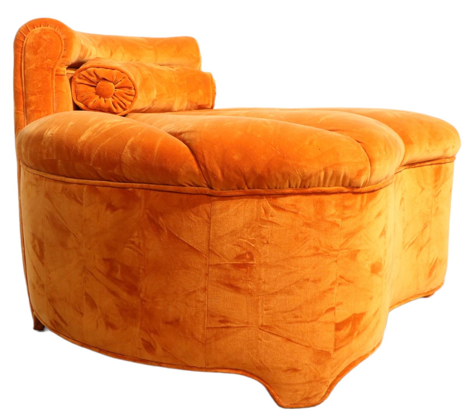 Upholstered Lounge Slipper Boudoir Chair in the Style of Billy Baldwin For Sale 4