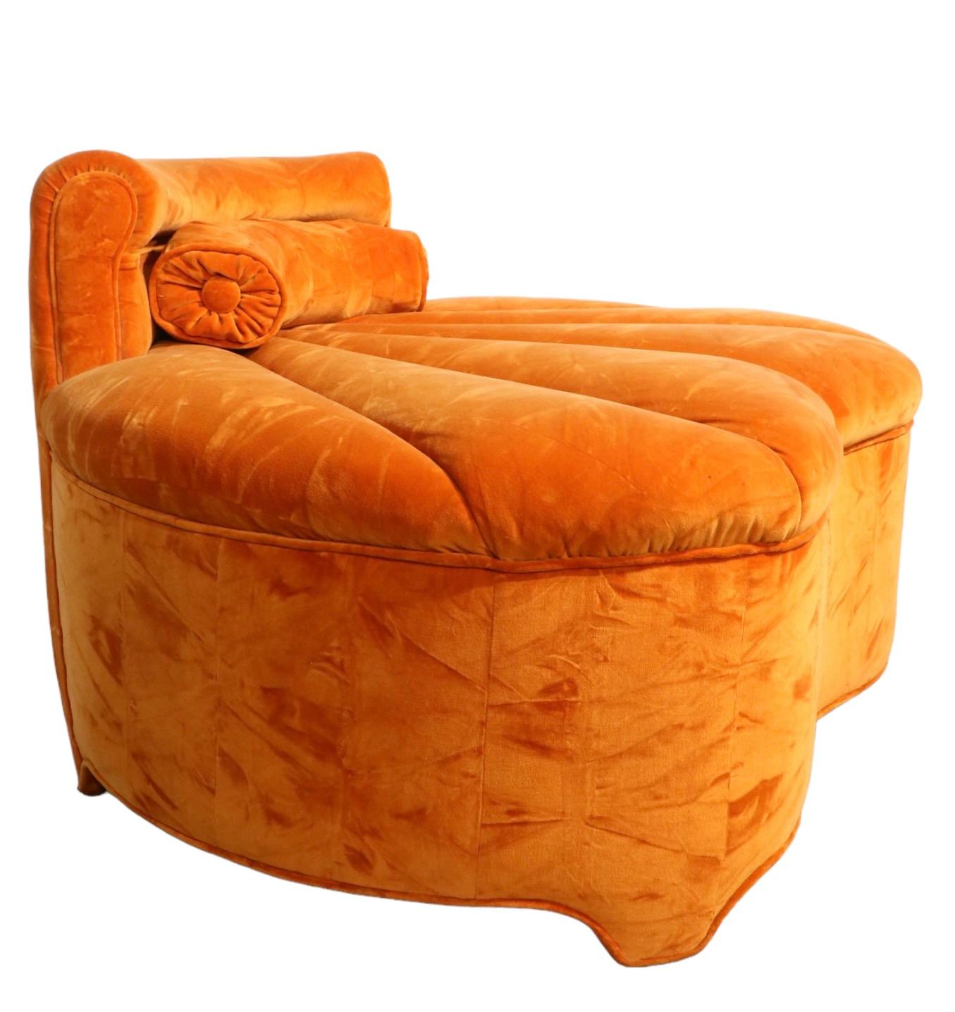 Upholstered Lounge Slipper Boudoir Chair in the Style of Billy Baldwin For Sale 5