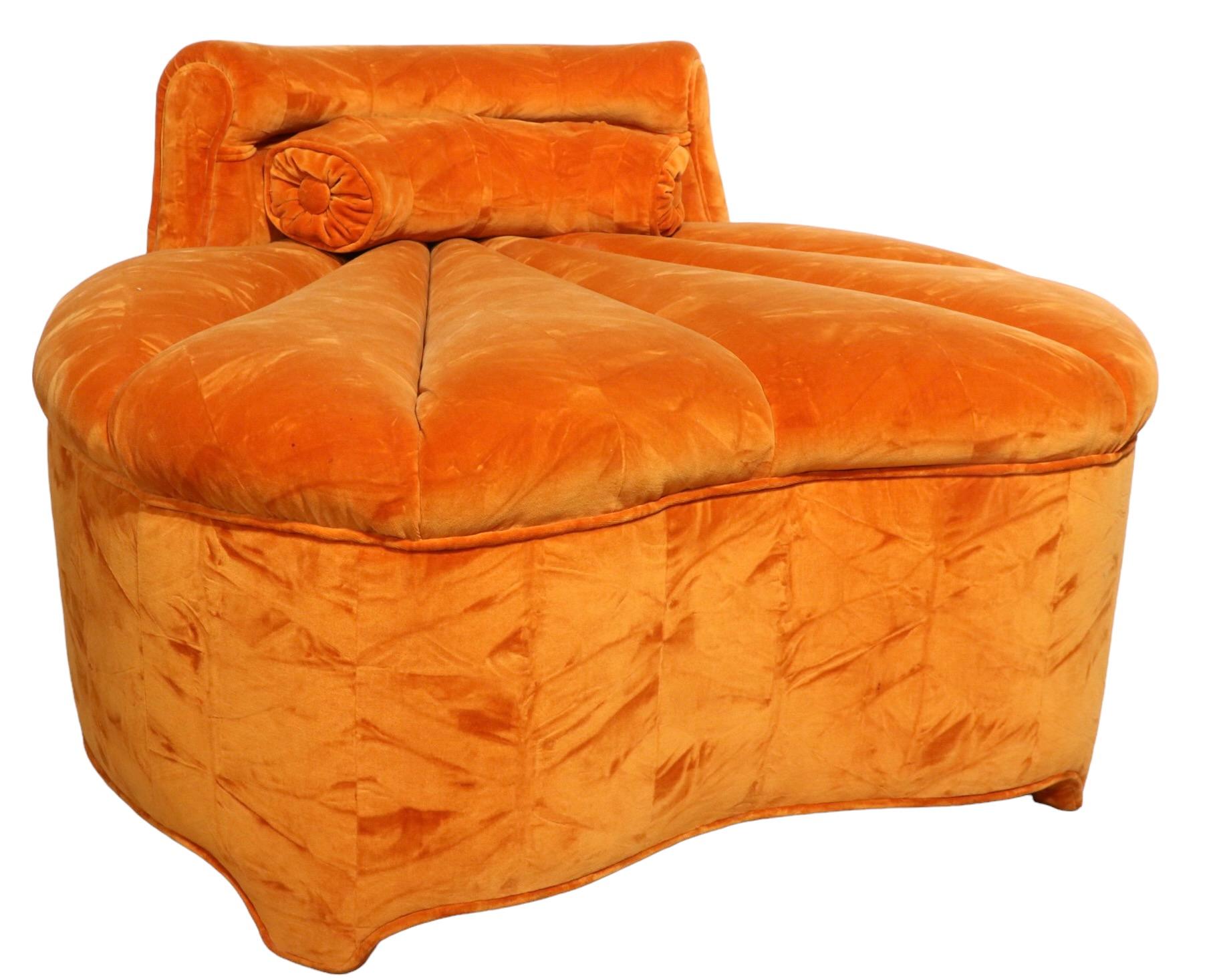 Upholstered Lounge Slipper Boudoir Chair in the Style of Billy Baldwin For Sale 9