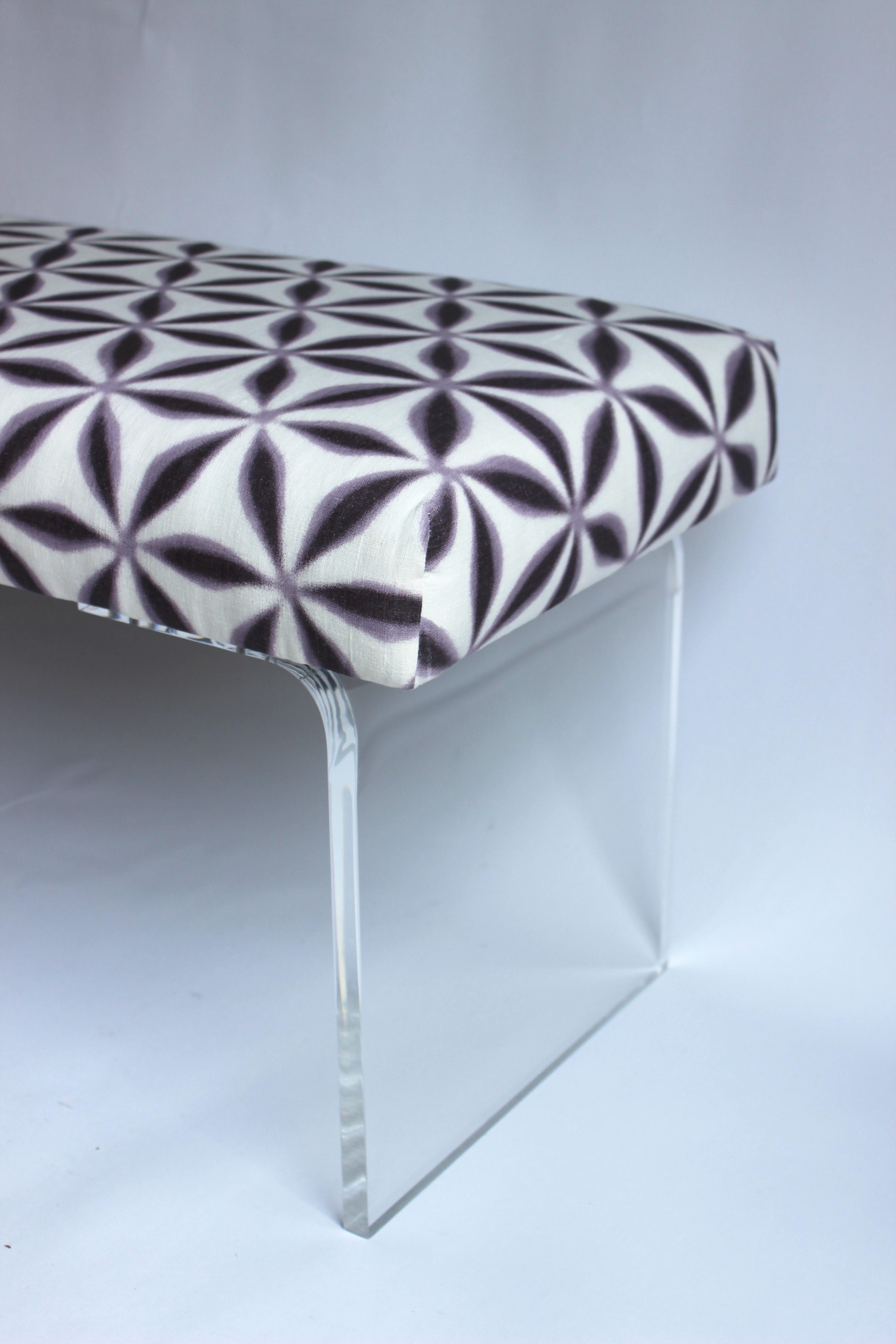 Upholstered Lucite Bench 1
