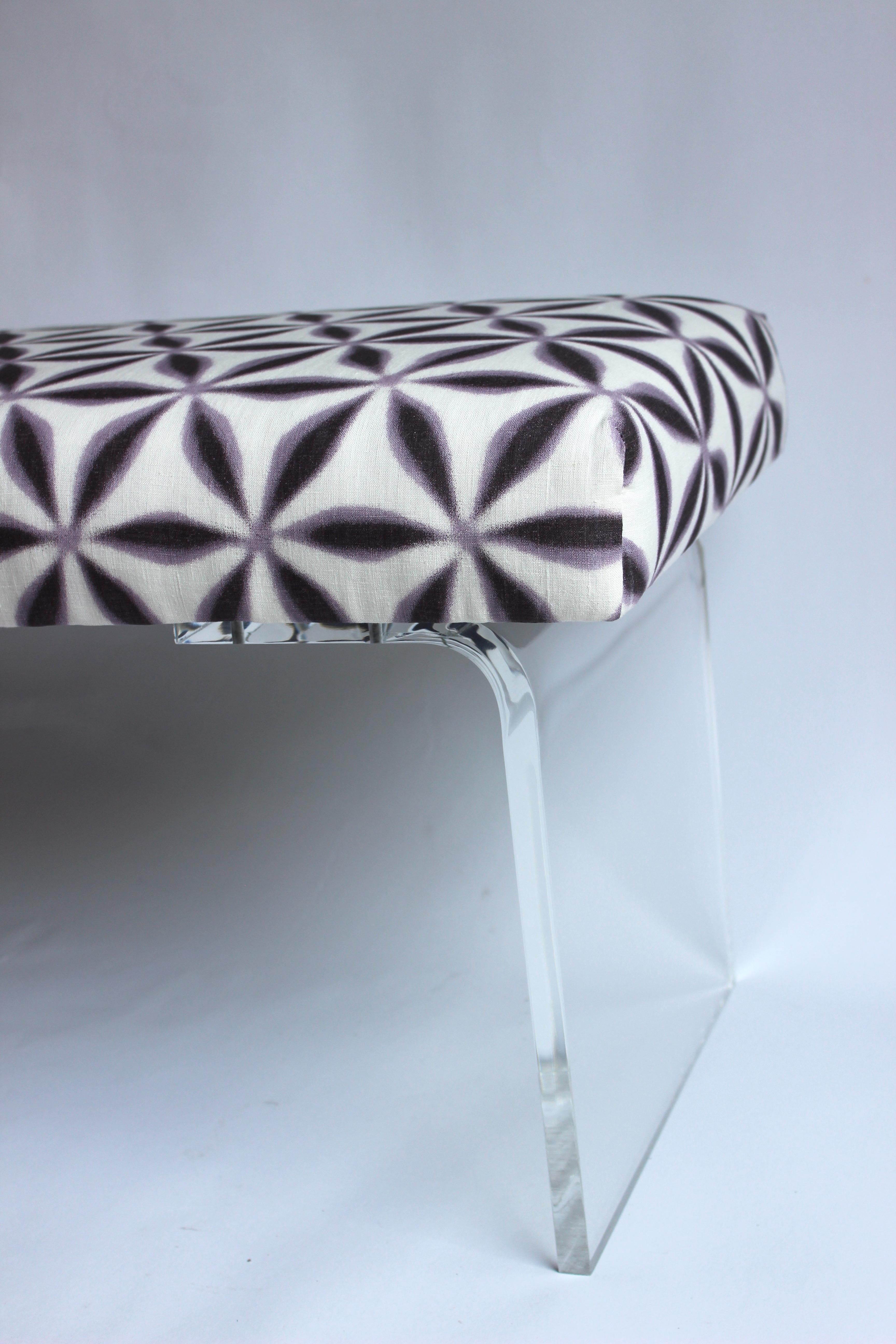 Upholstered Lucite Bench 2