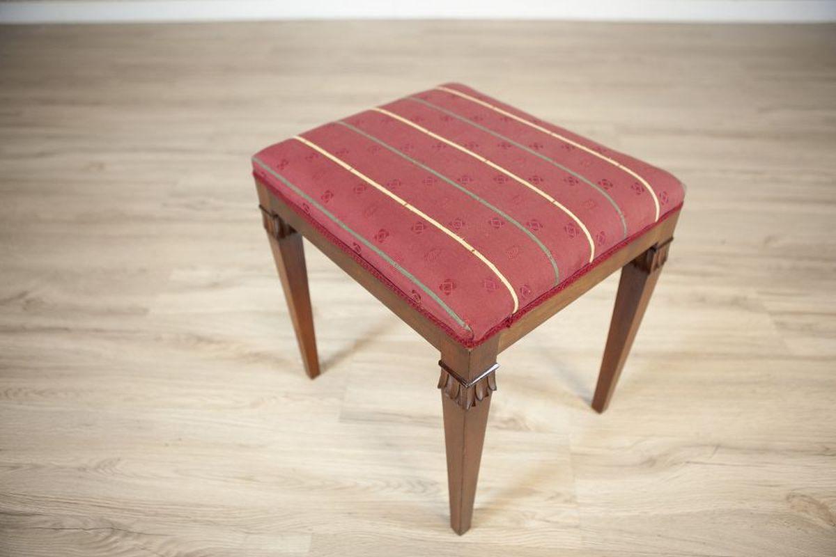 Néerlandais Tabouret rembourré en acajou du 20ème siècle en vente