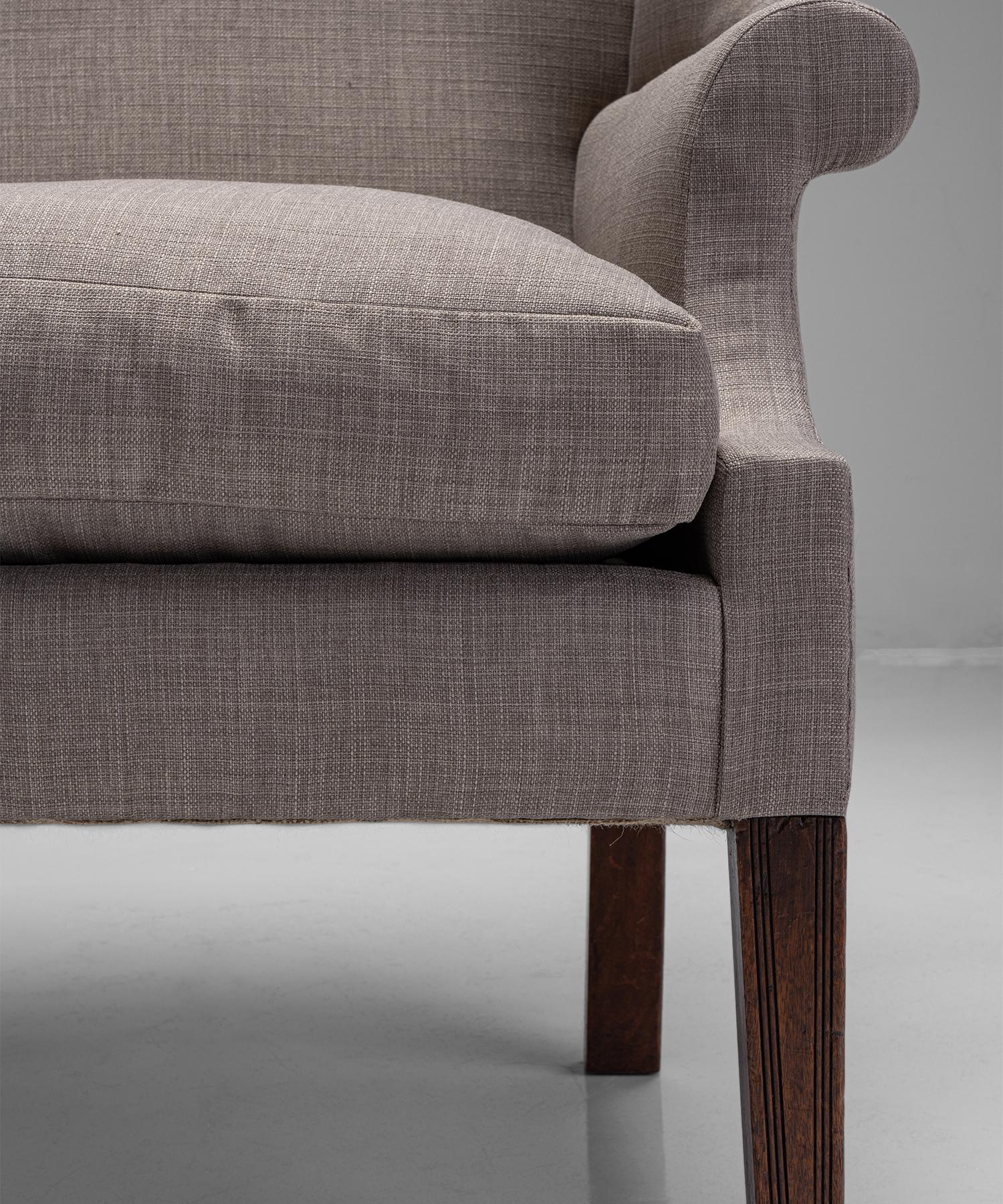Upholstered Mahogany Wing Chair, England, Circa 1880 2