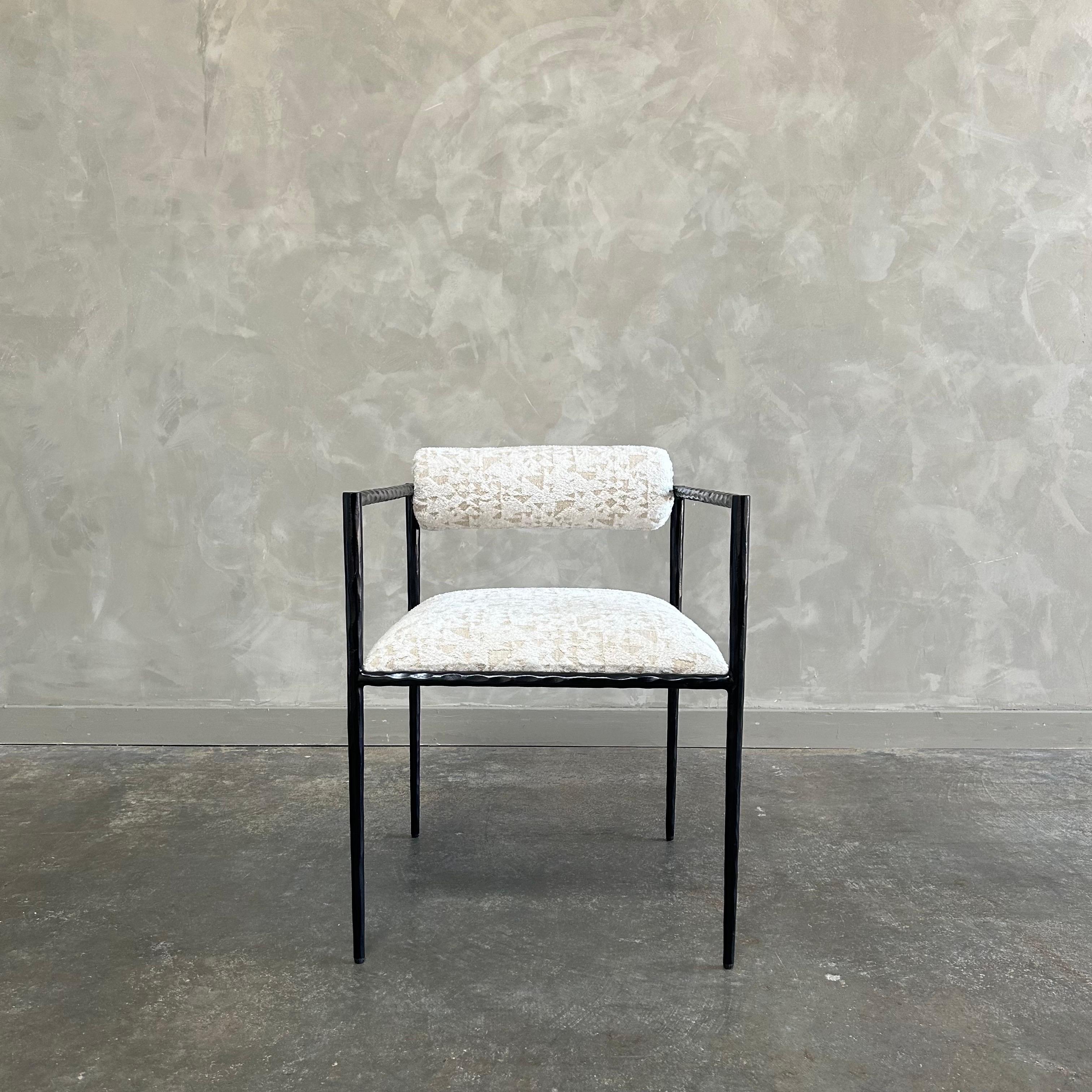 Upholstered Metal Accent chair  For Sale 2