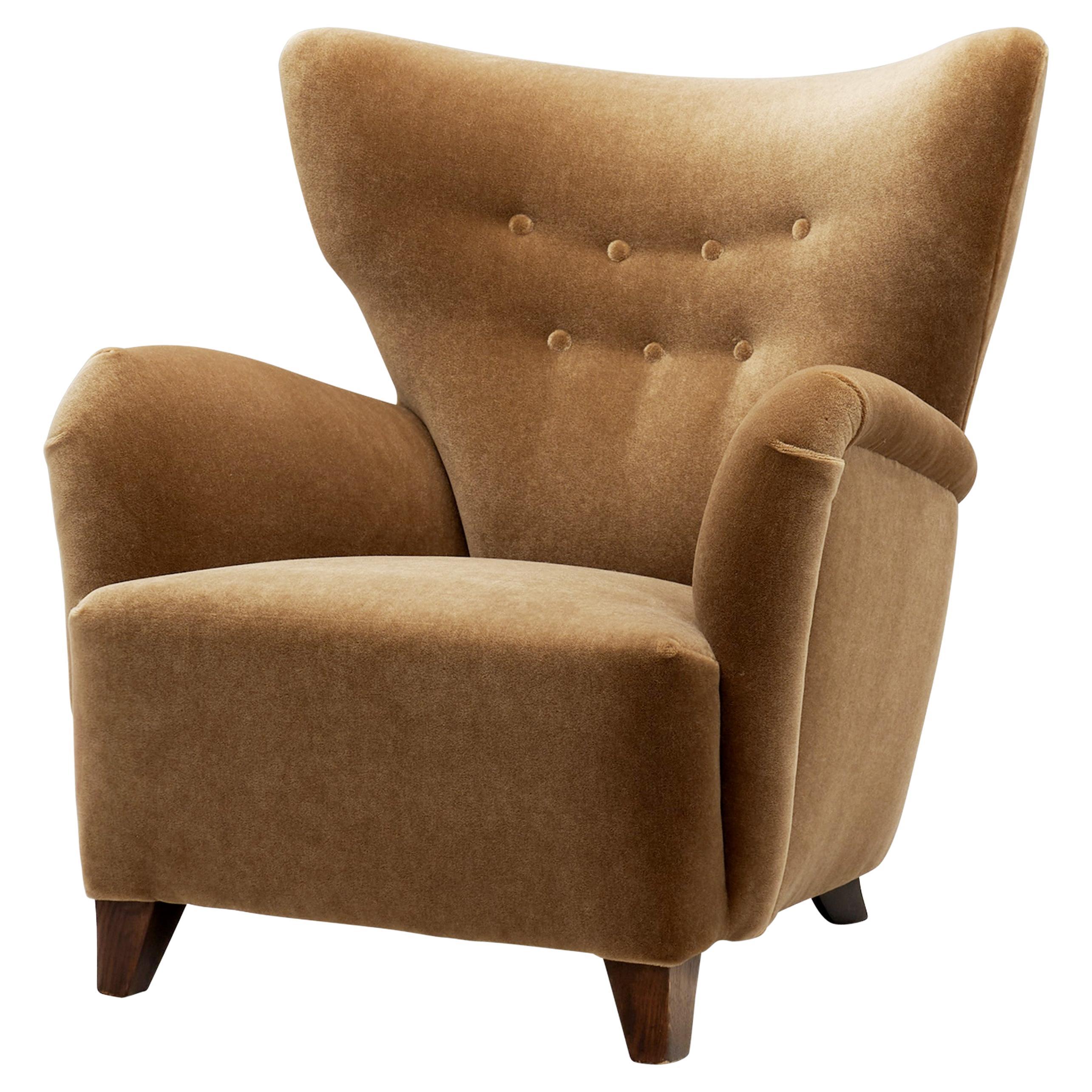 Upholstered Mid-Century Modern Armchair, Europe 20th Century