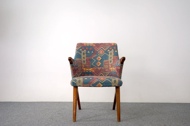 European Upholstered Mid-Century Modern Danish Lounge Chair