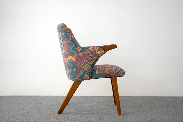 Upholstered Mid-Century Modern Danish Lounge Chair In Good Condition In VANCOUVER, CA