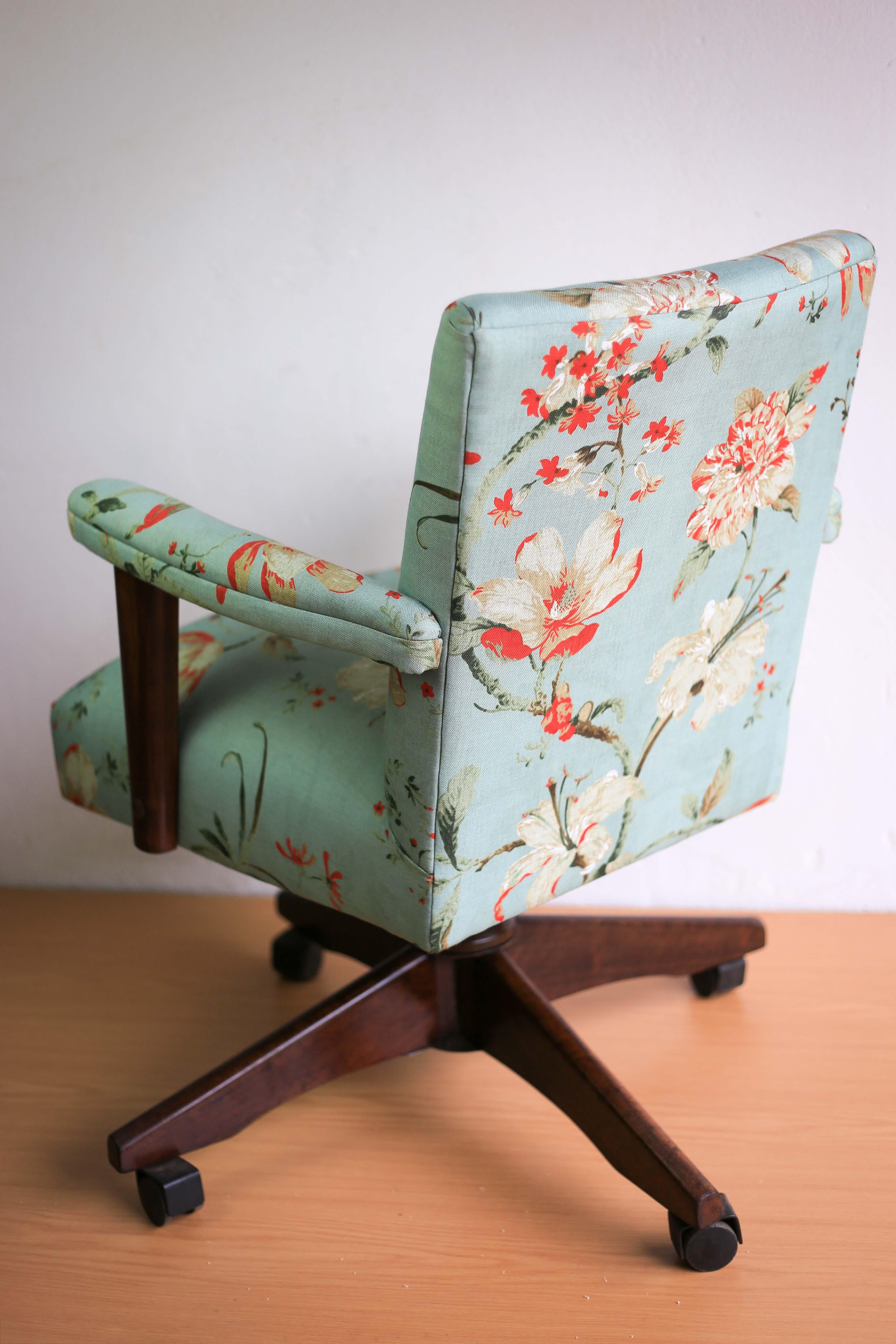 20th Century Upholstered Midcentury Office Chair