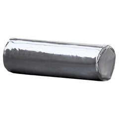 Upholstered Mirror Chrome Round Cylinder Bolster Pillow Cushion by Caroline Chao