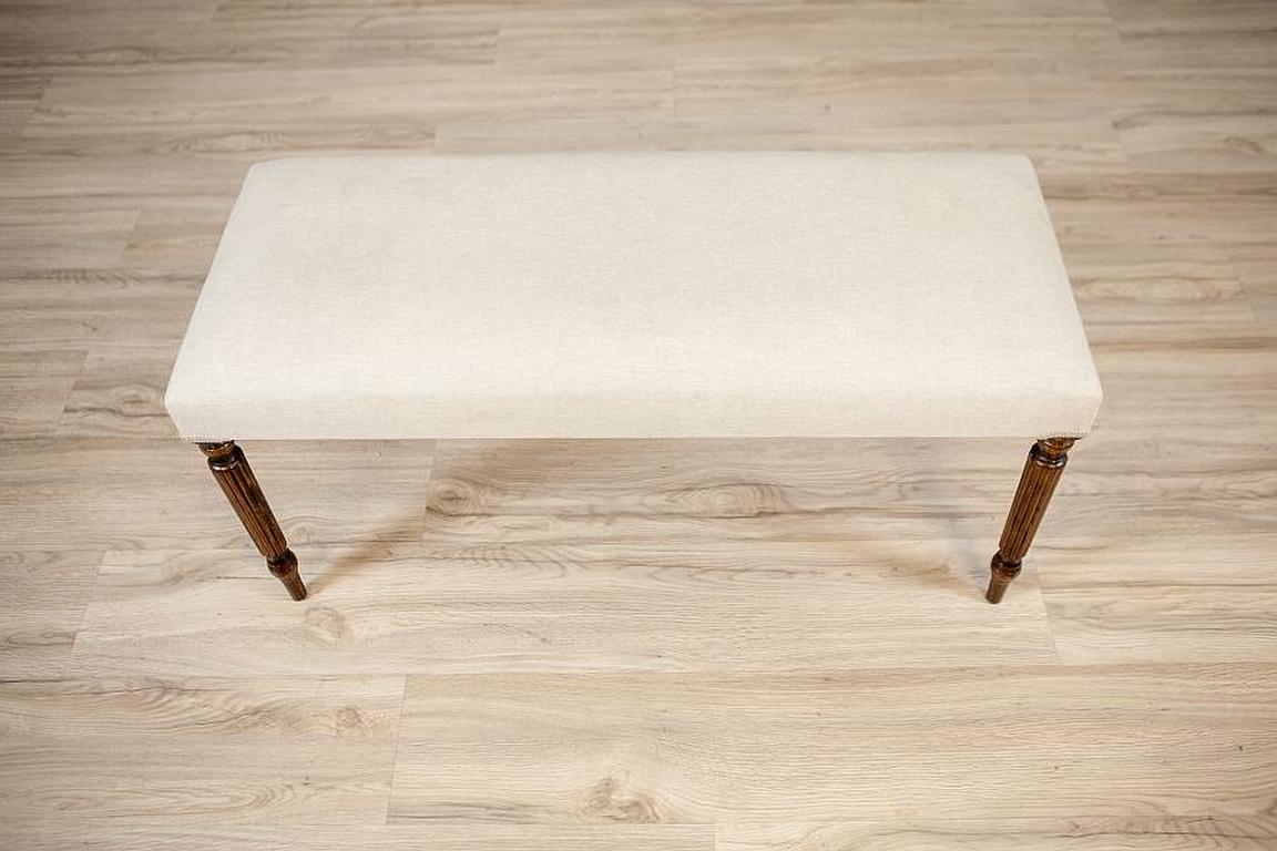 Upholstery Upholstered Oak Bench from the Mid-20th Century For Sale