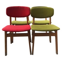 Upholstered Office Chairs / Set of 4, circa 1960s