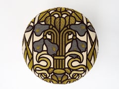 Upholstered Ottoman in Abondance Textile