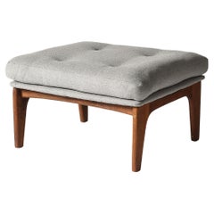 Otomana Tapizada Teca, Tapicería Reciente Dinamarca, c. 1960