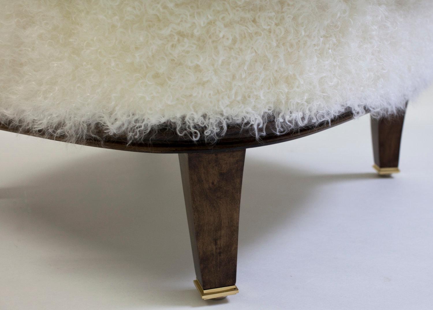 white upholstered ottoman