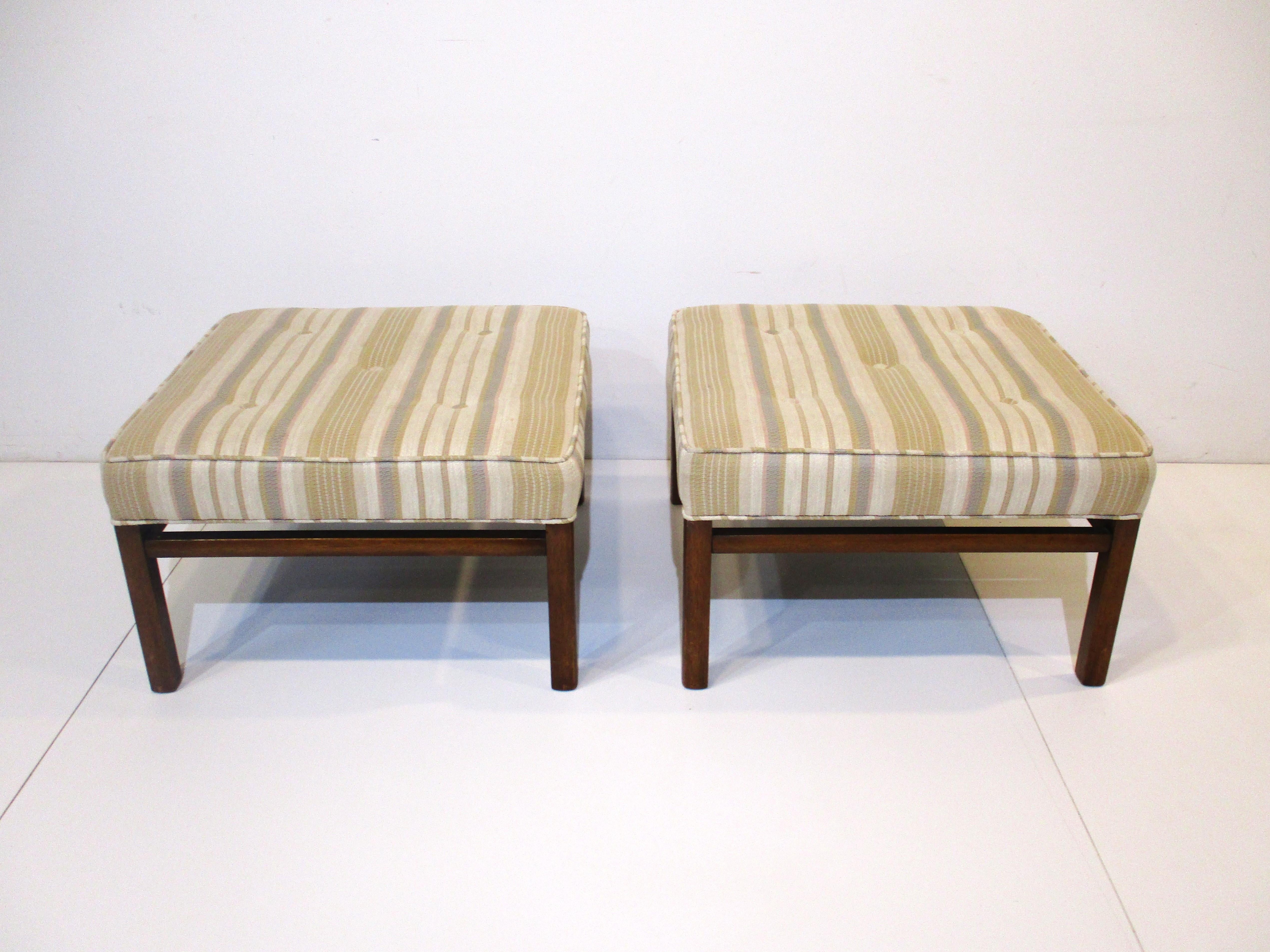 Upholstered Ottomans / Stools in the Style of Harvery Probber 3