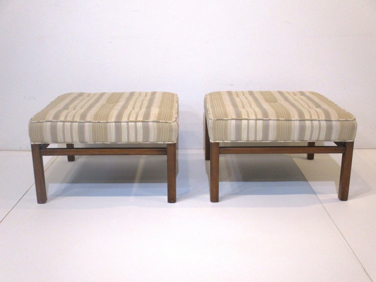 Upholstered Ottomans / Stools in the Style of Harvery Probber For Sale