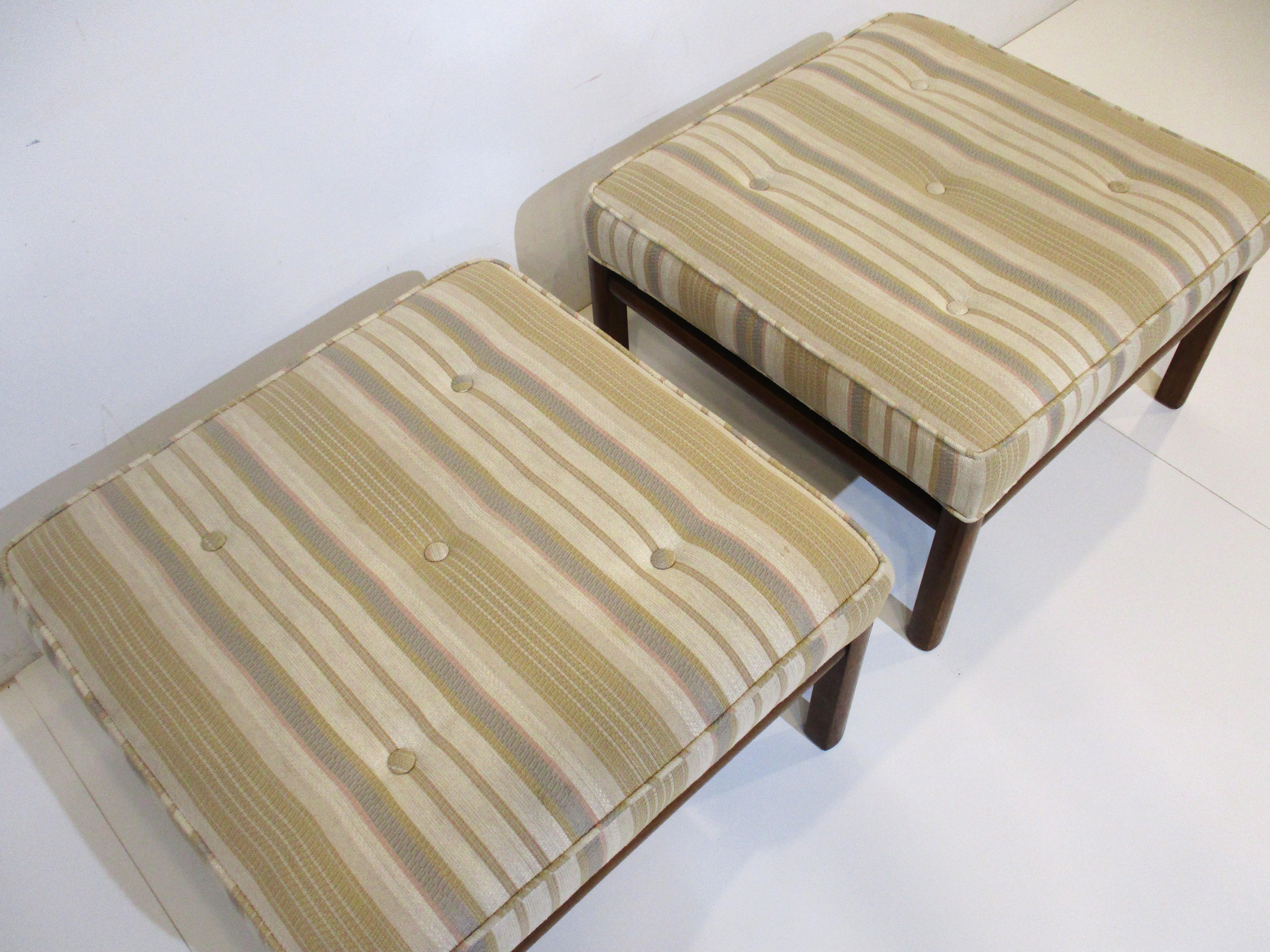 20th Century Upholstered Ottomans / Stools in the Style of Harvery Probber