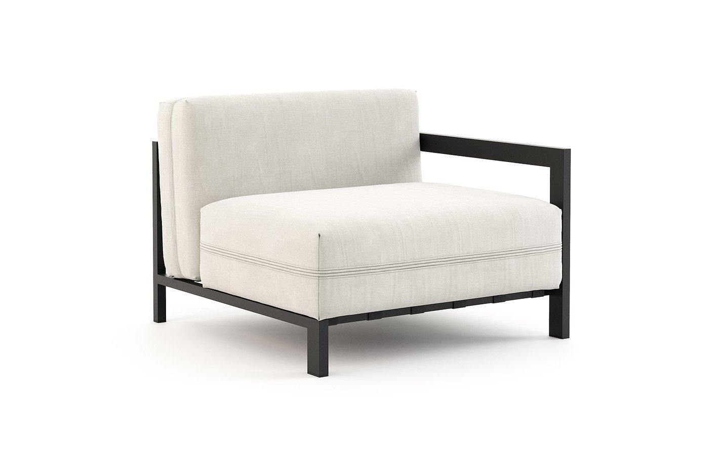 Upholstered Outdoor Sectional in Micro-Textured Stainless Steel Structure 5