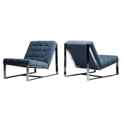 Paire de chaises longues tapissées par Milo Baughman pour Thayer Coggin, c. 1970