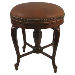 Upholstered Piano Stool / Swivel Stool, Chippendale Style