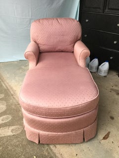 Upholstered Pink Skirted Chaise