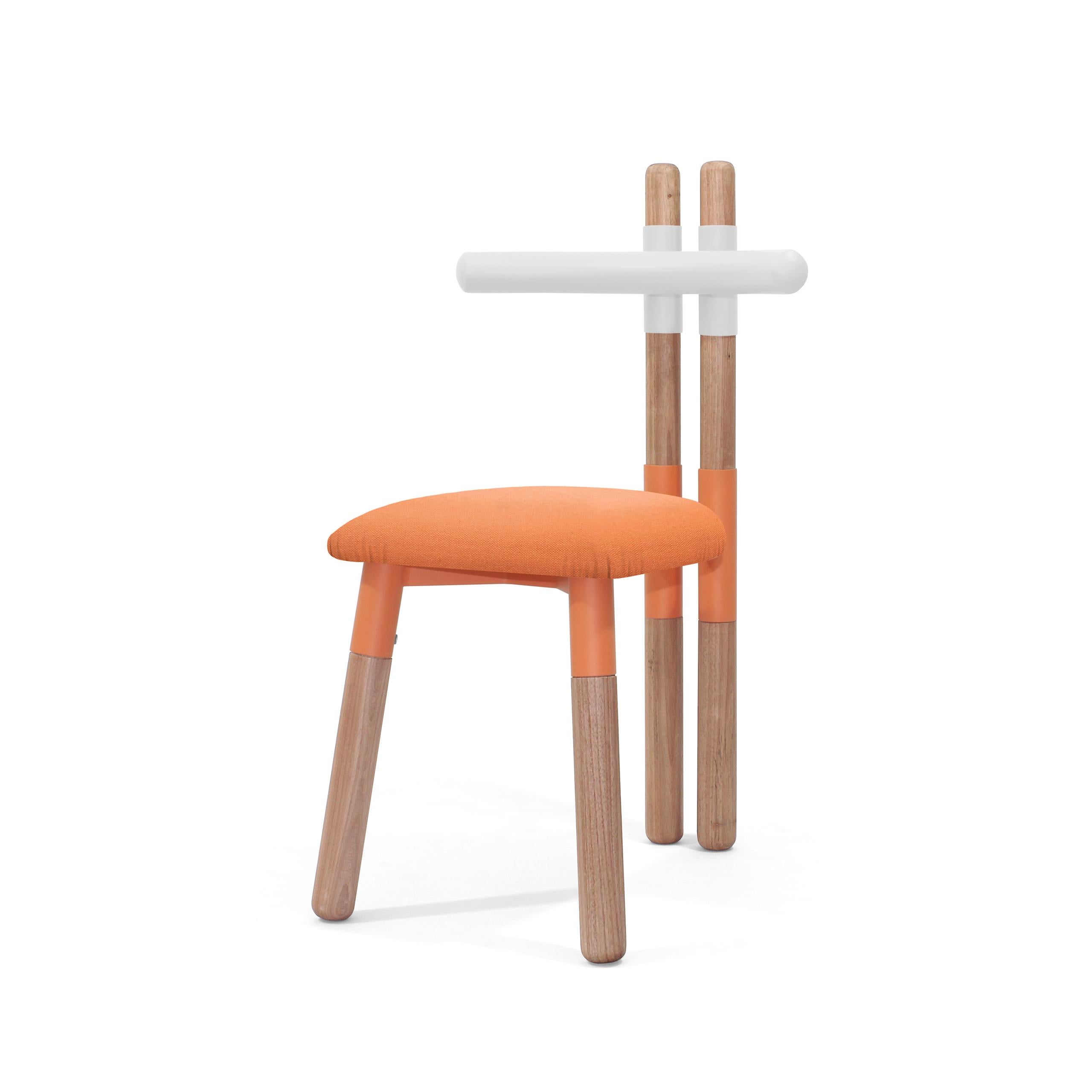 Upholstered PK12 Chair, Bicolor Steel Structure and Wood Legs by Paulo Kobylka For Sale 4