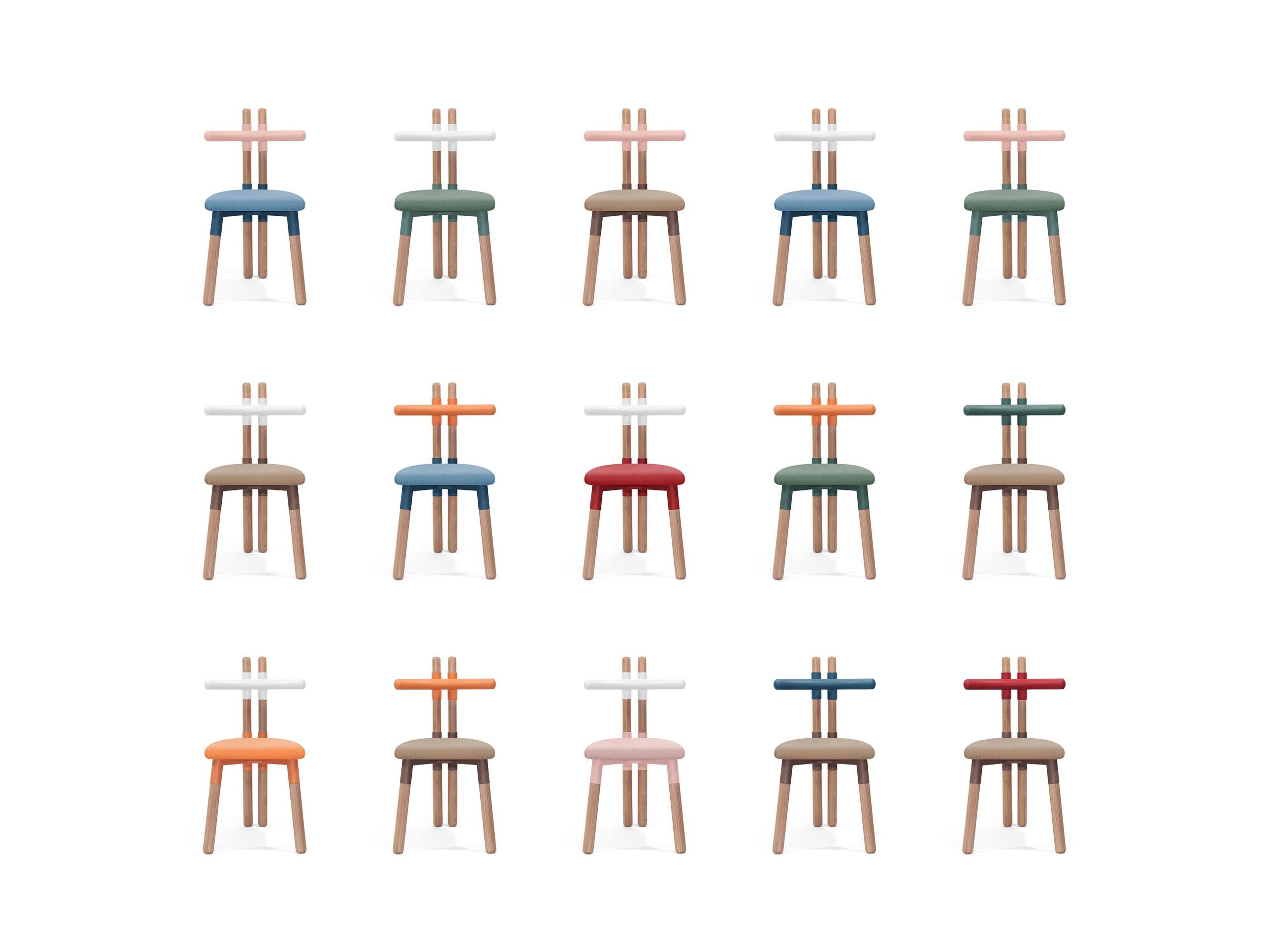 Upholstered PK12 Chair, Bicolor Steel Structure and Wood Legs by Paulo Kobylka For Sale 13