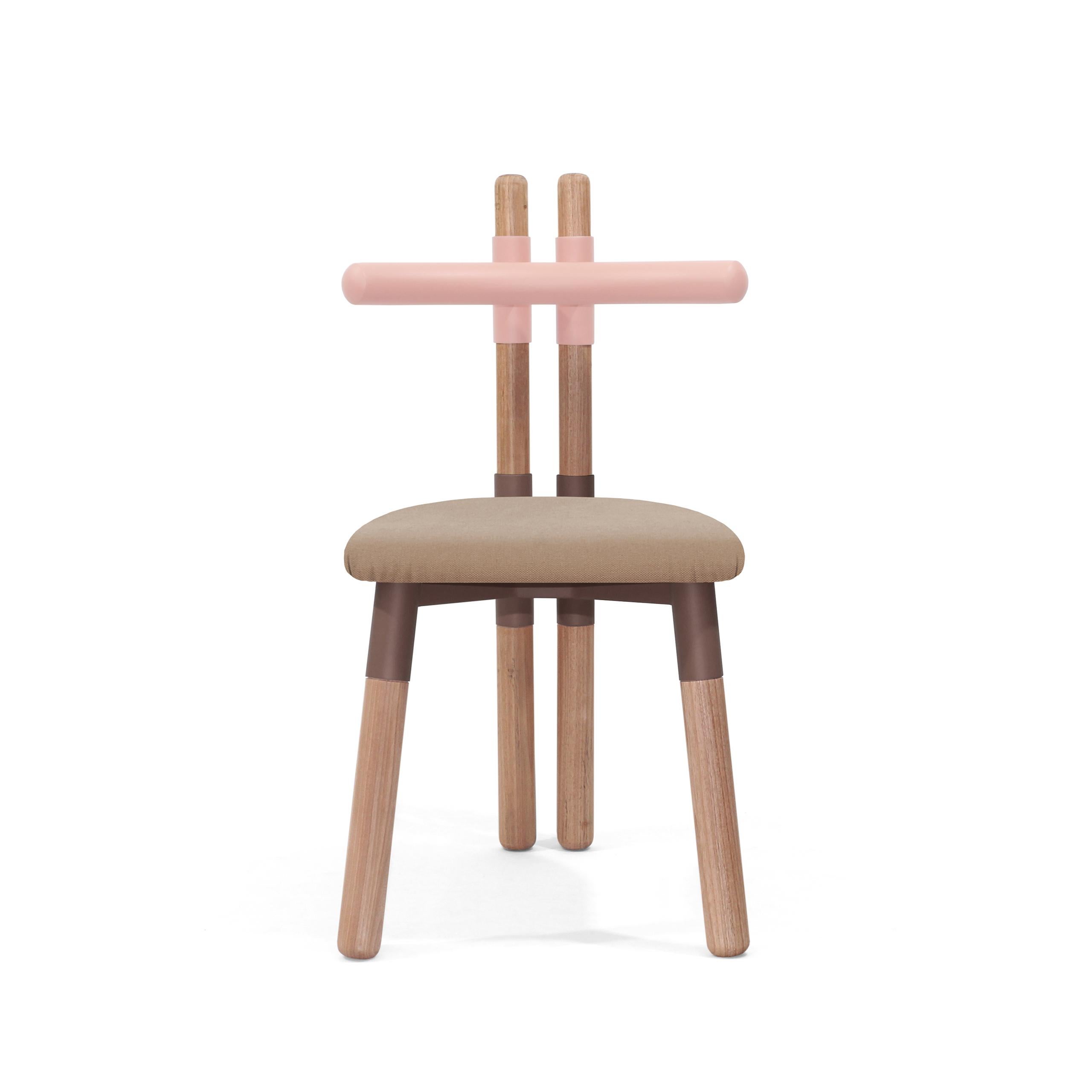 Modern Upholstered PK12 Chair, Bicolor Steel Structure and Wood Legs by Paulo Kobylka For Sale