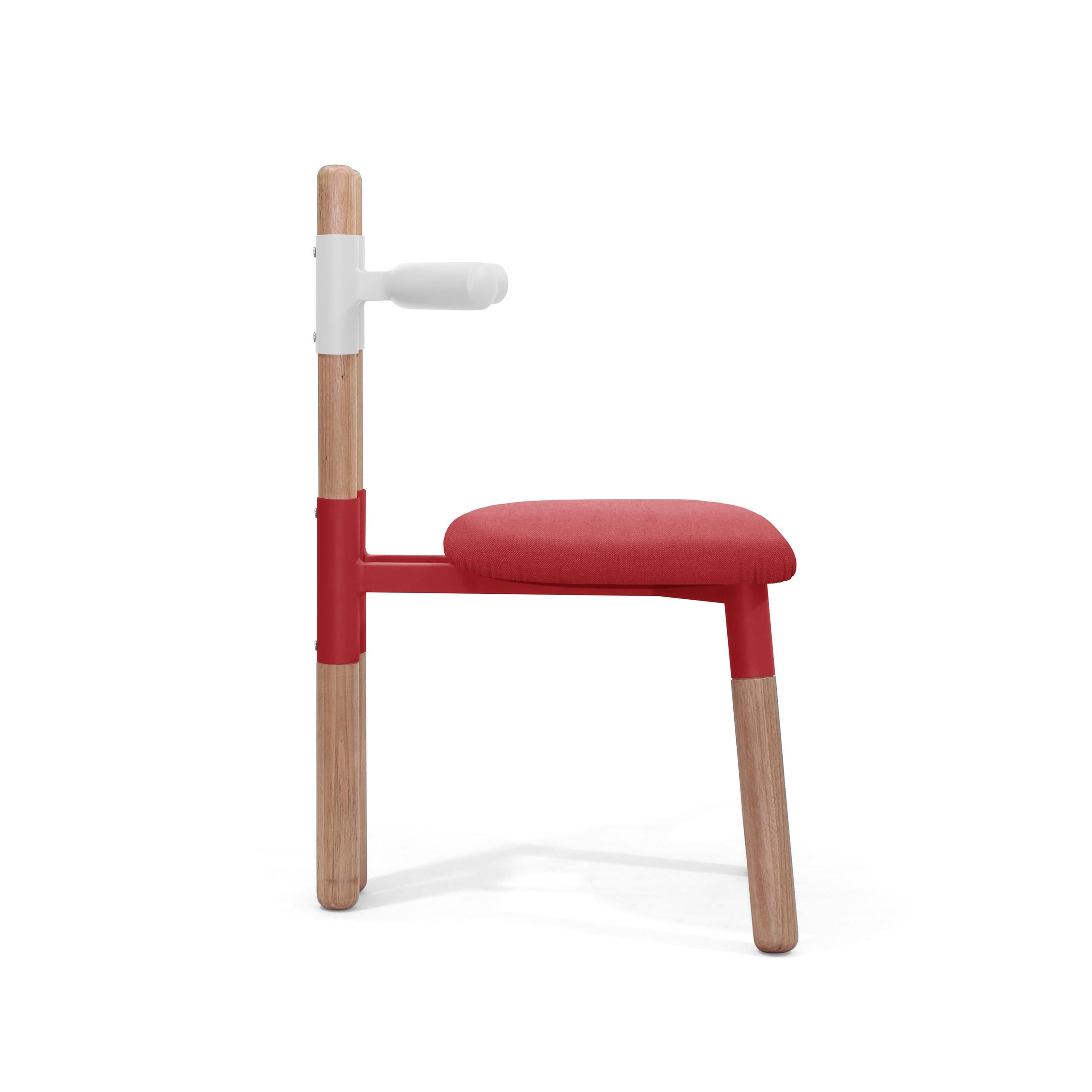 Upholstered PK12 Chair, Bicolor Steel Structure and Wood Legs by Paulo Kobylka For Sale 1