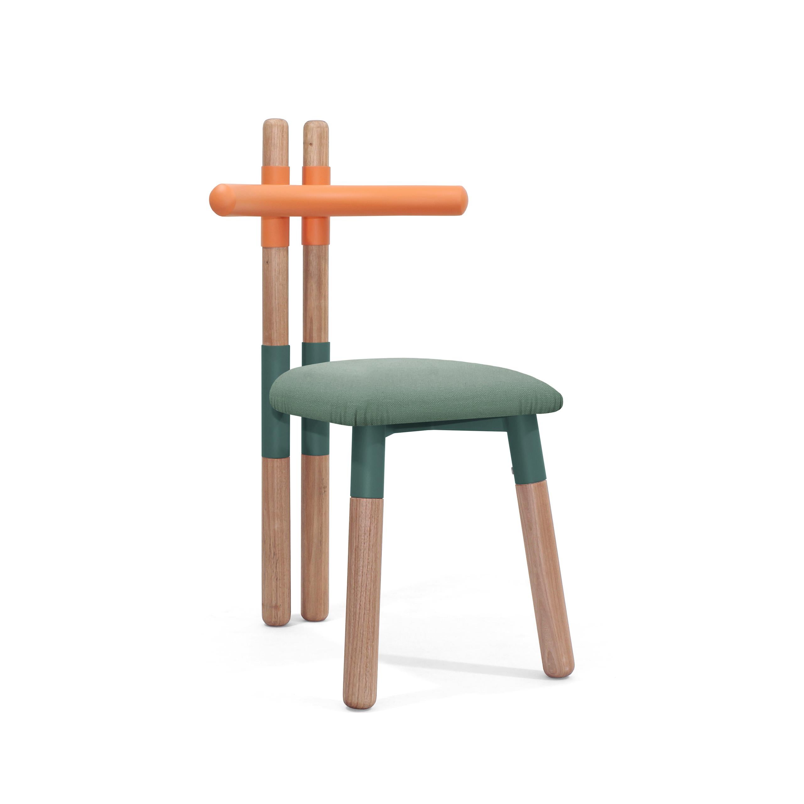Upholstered PK12 Chair, Bicolor Steel Structure and Wood Legs by Paulo Kobylka For Sale 2