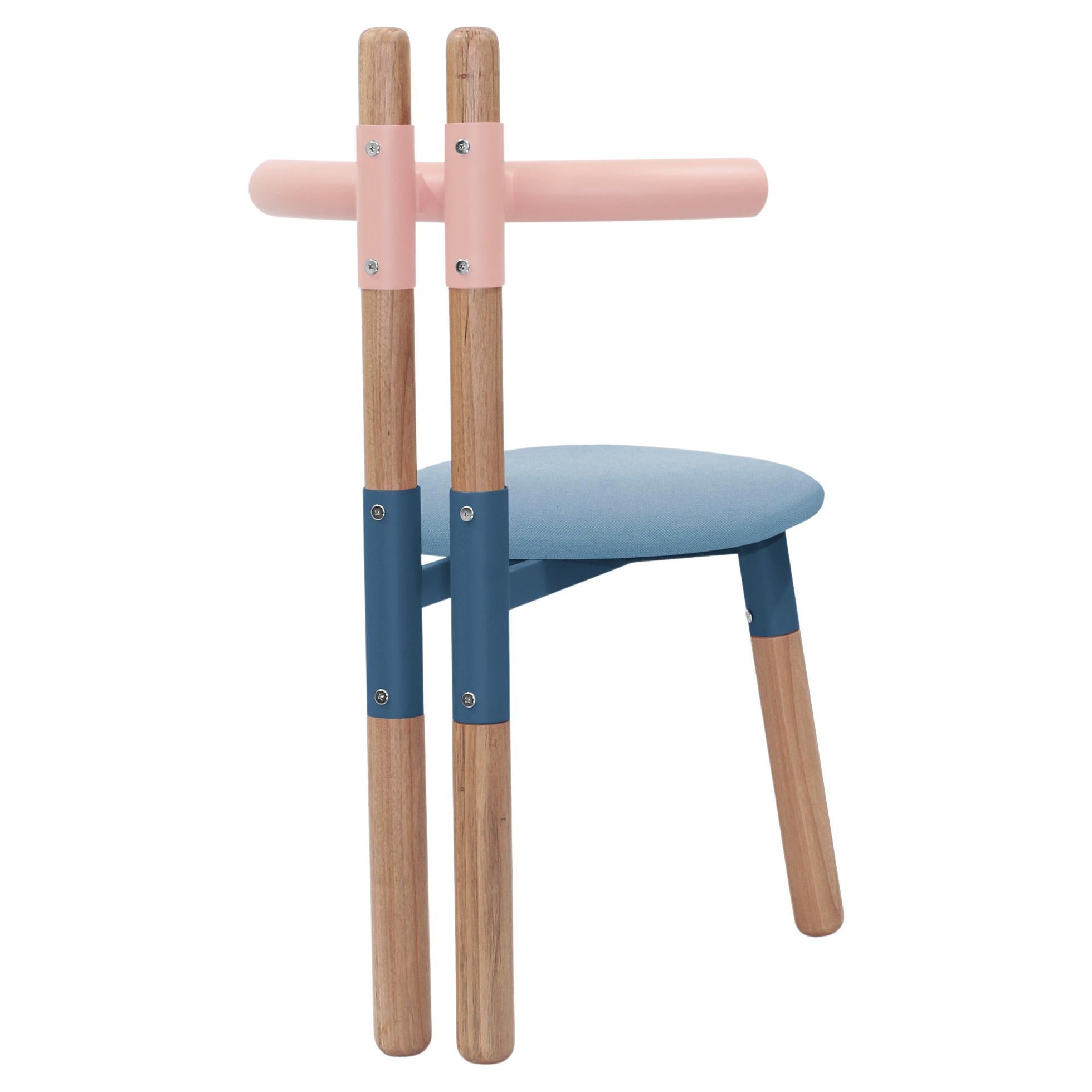 Upholstered PK12 Chair, Bicolor Steel Structure and Wood Legs by Paulo Kobylka For Sale