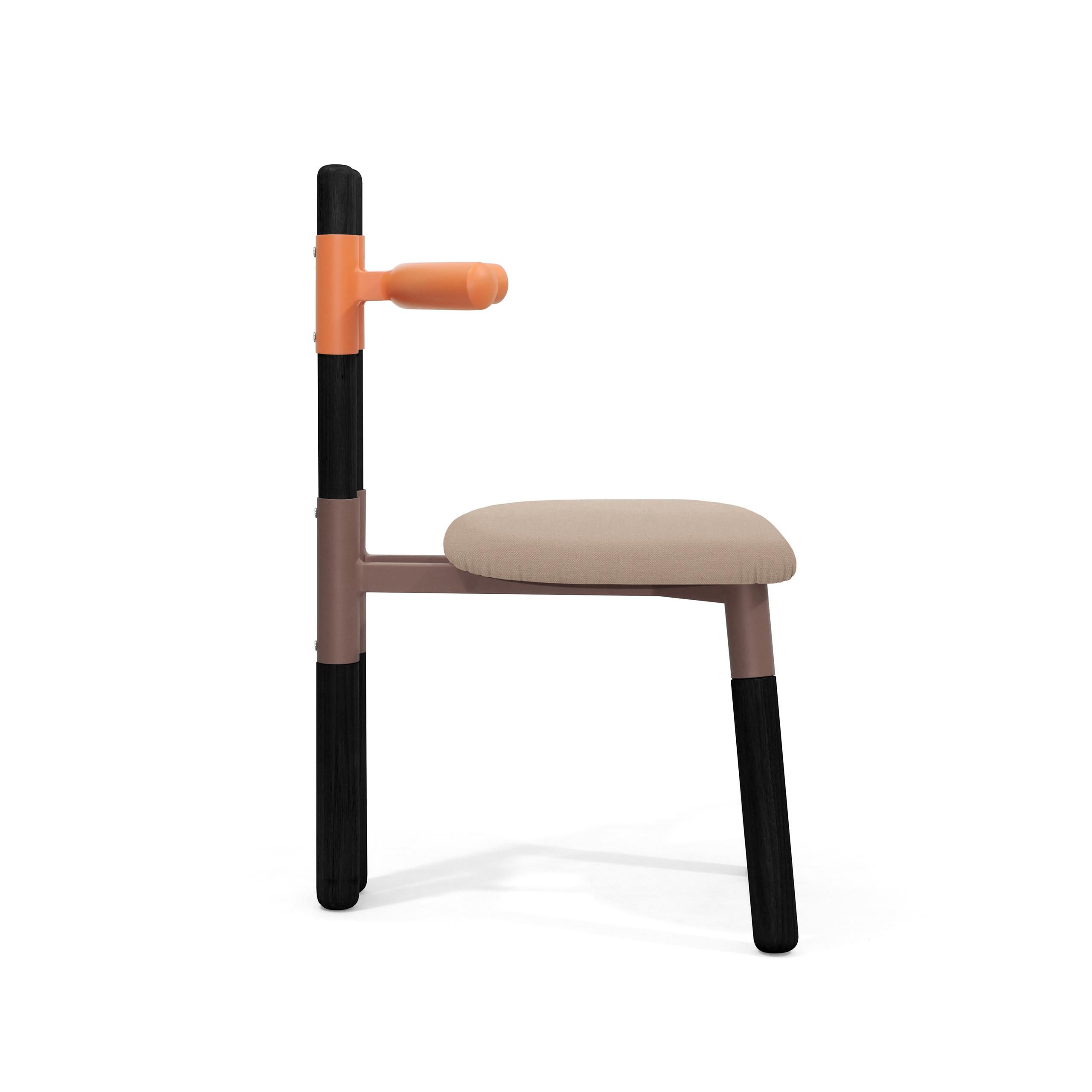 Upholstered PK12 Chair, Bicolor Steel Structure & Ebonized Legs by Paulo Kobylka For Sale 3