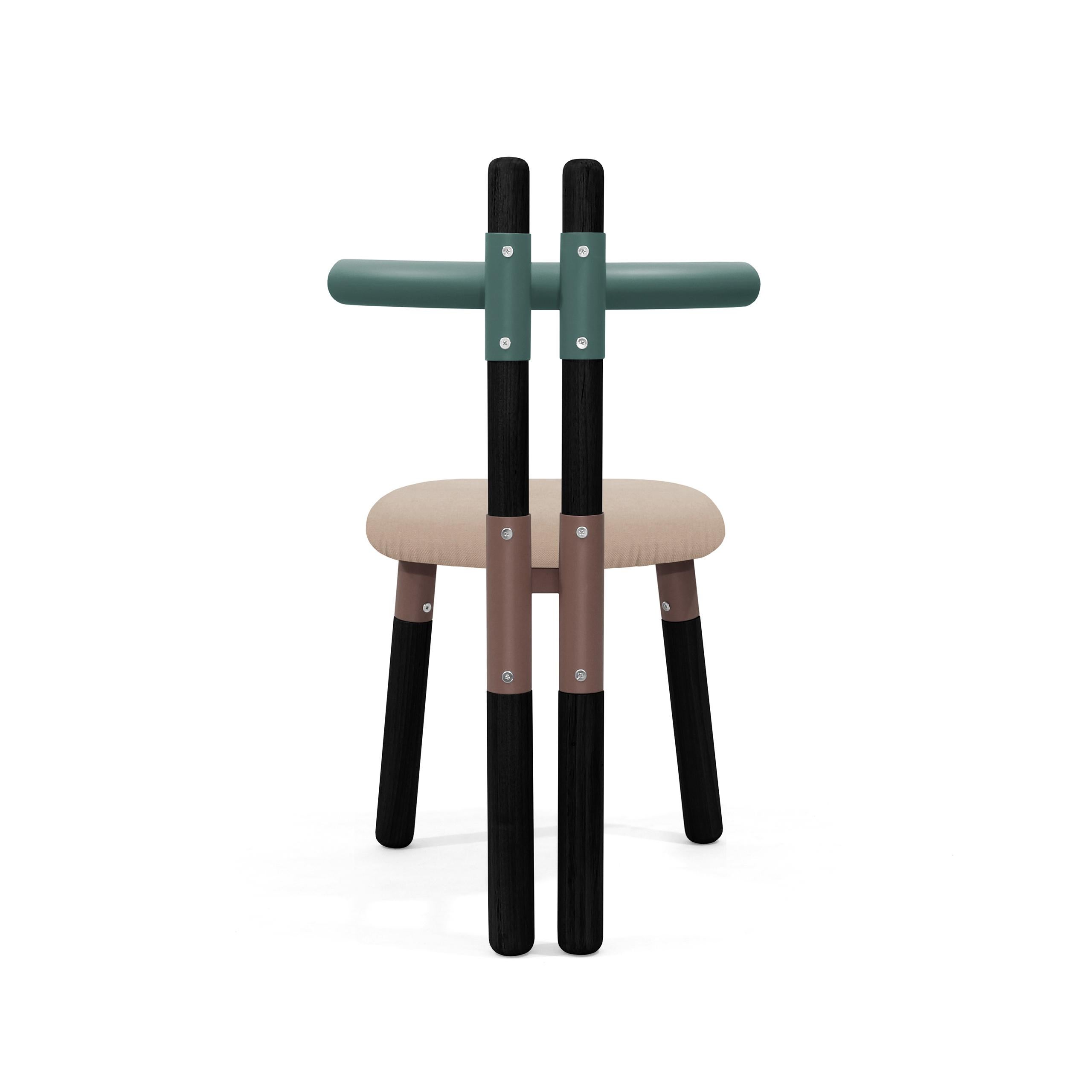 Upholstered PK12 Chair, Bicolor Steel Structure & Ebonized Legs by Paulo Kobylka For Sale 5